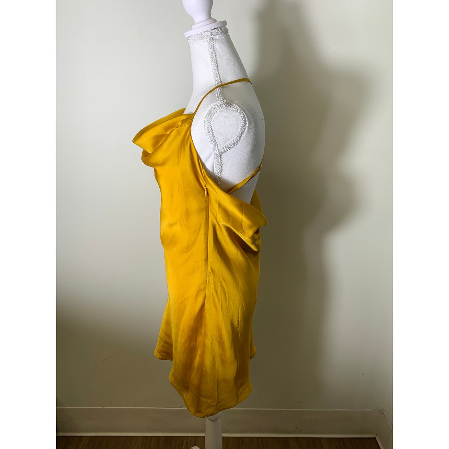 NWT Lovers + Friends Mustard Spaghetti Strap Cocktail Dress S
