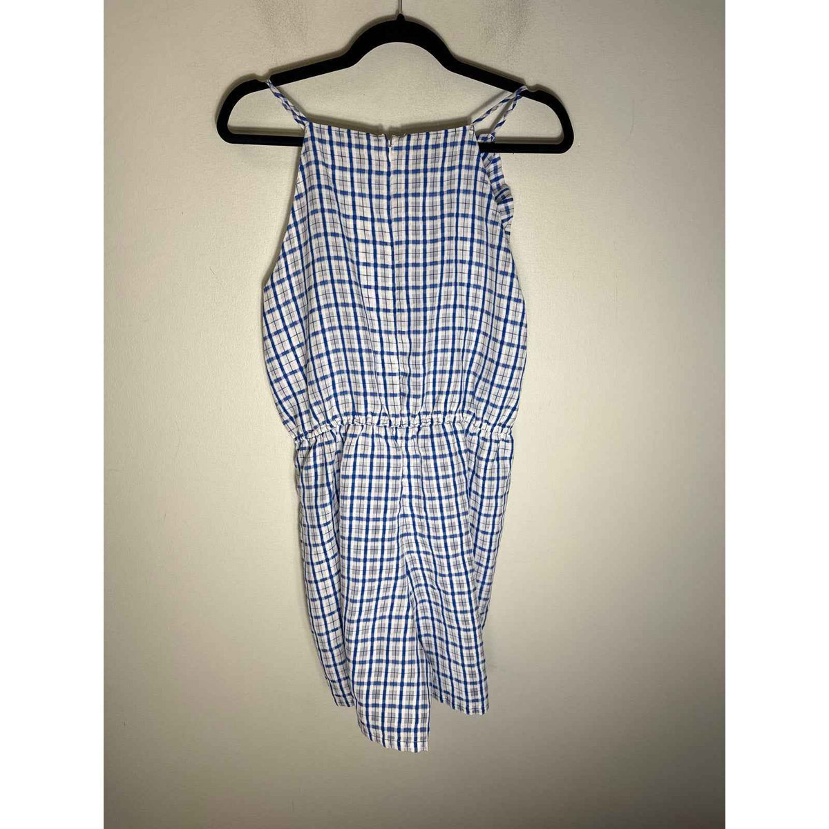 Corey Lynn Calter Blue and White Sheer Overlay Mini Dress Sz S