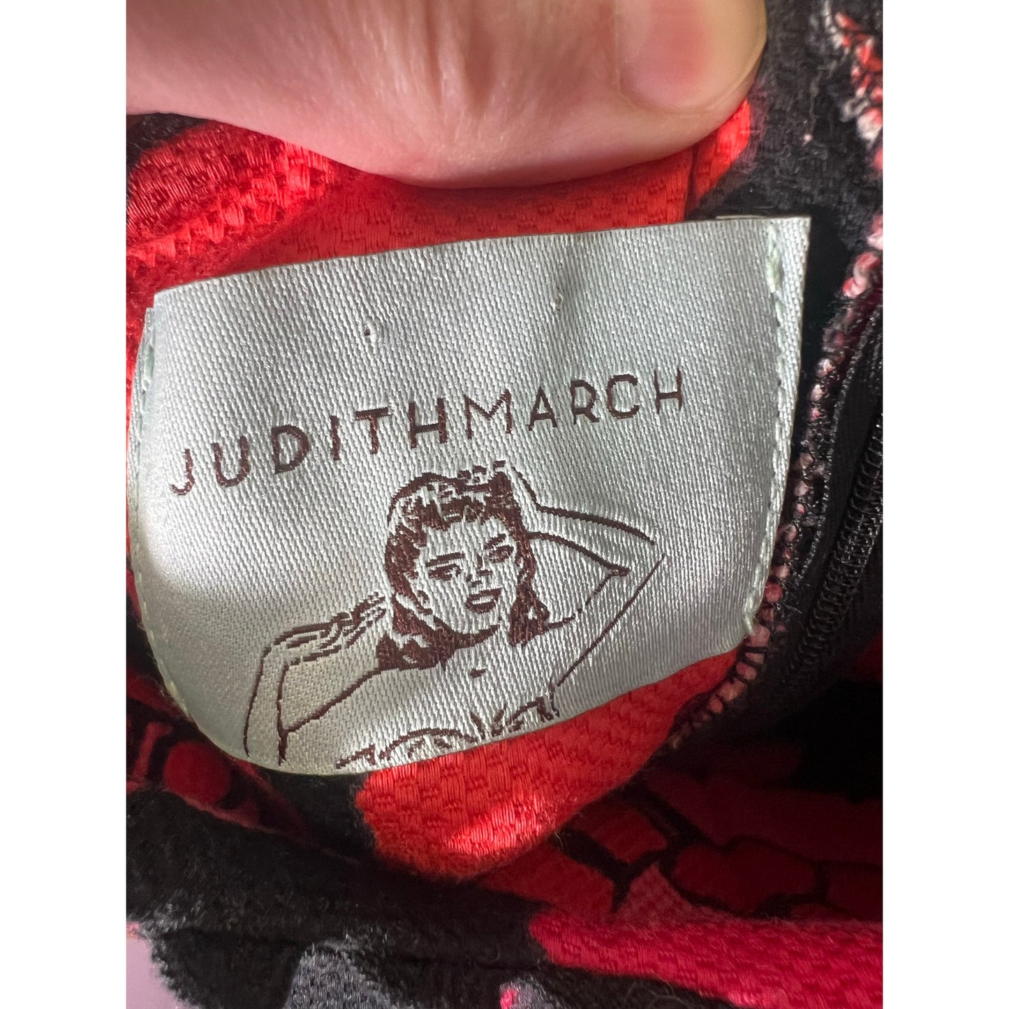 Judith March Strapless Red Floral Mini Dress Sz Small
