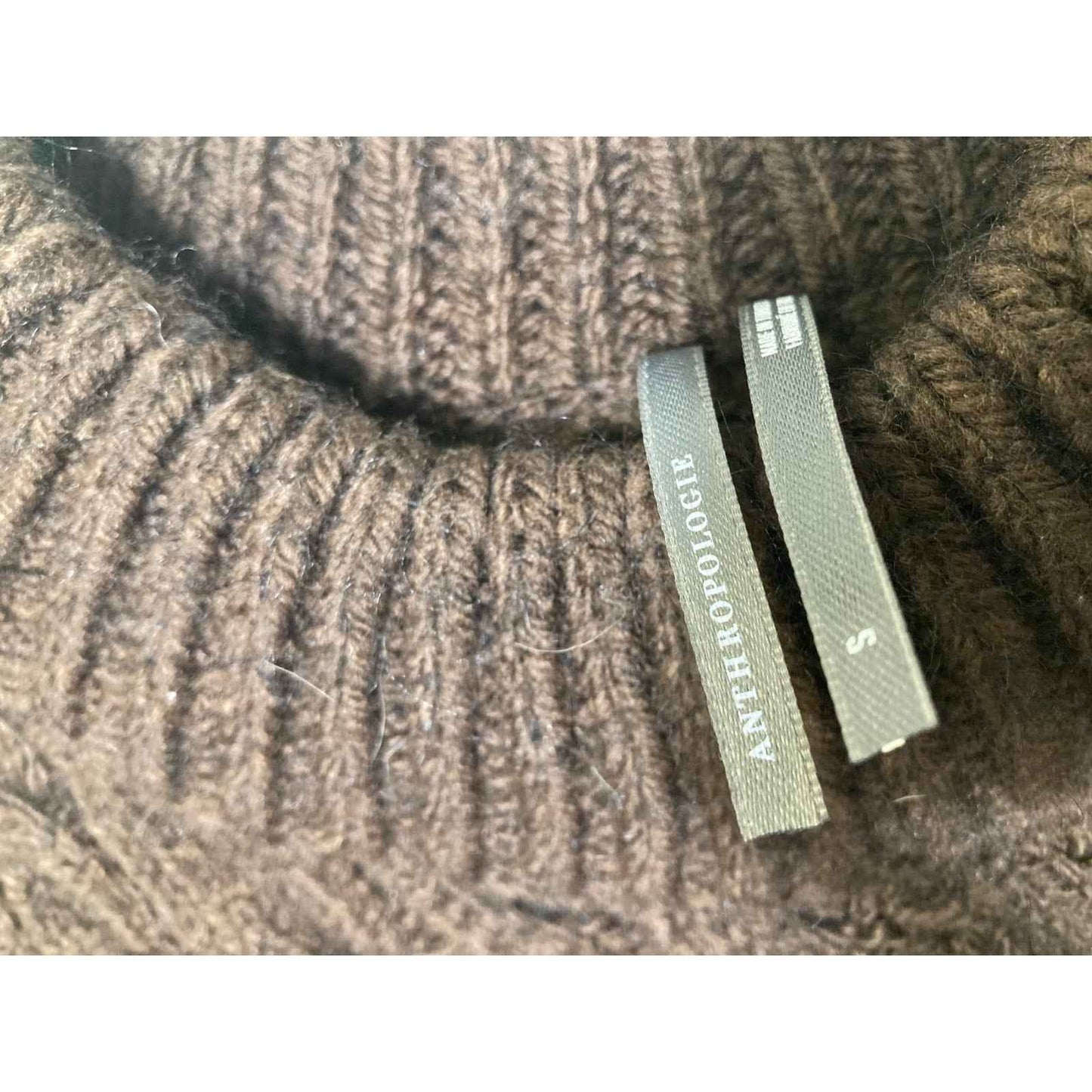 Anthropologie Brown Cable Knit Sweater Top Sz S