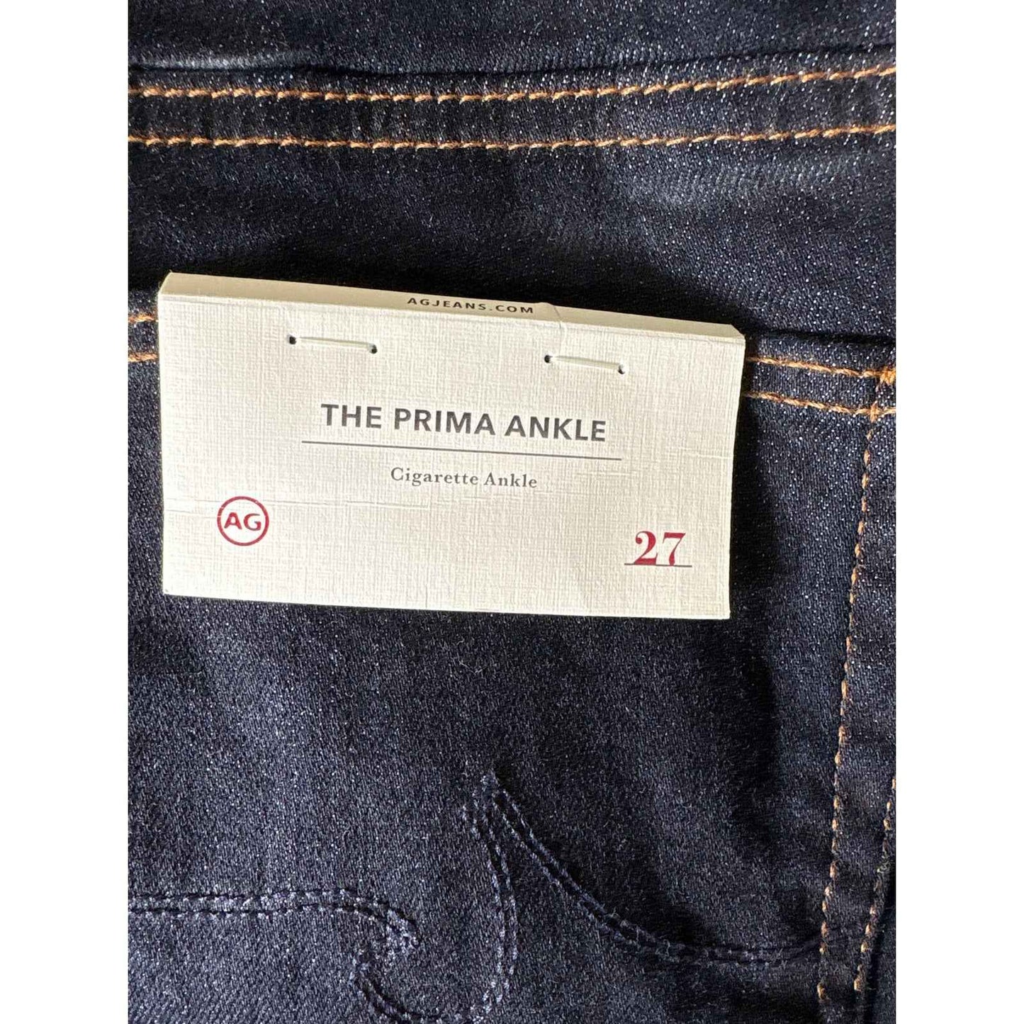 NWT AG Dark Wash "The Prima Ankle" Maternity Blue Jean Sz 27