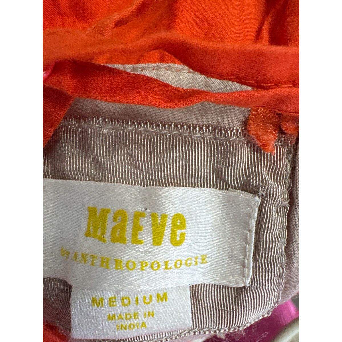 Maeve Brown and Orange Color Block Maxi Dress Sz M