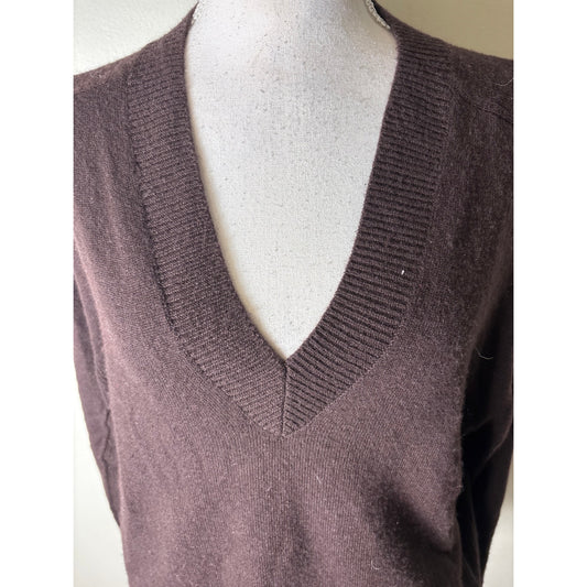 Madewell Merlot Cashmere V Neck Sweater Sz S