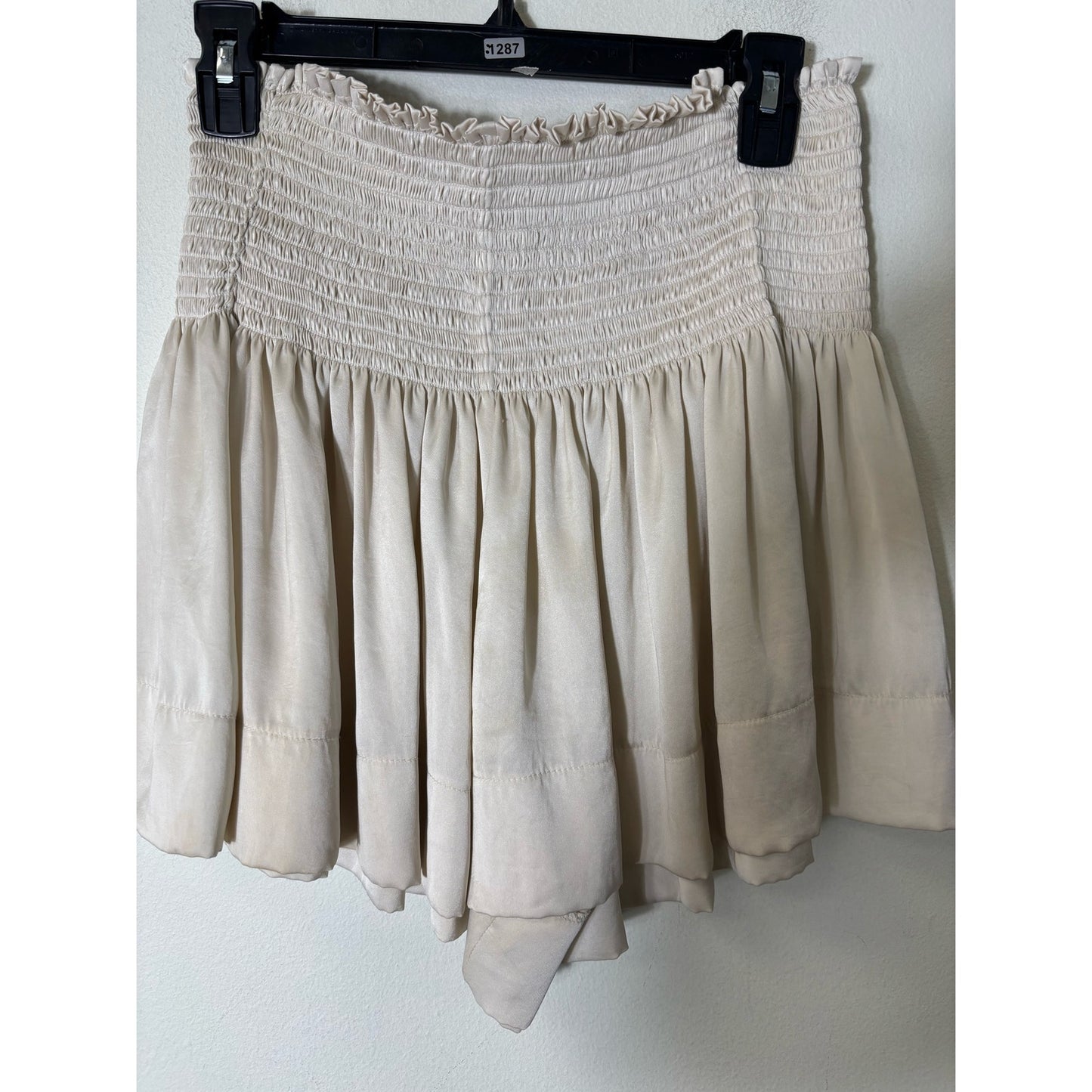 Koch Off White Smocked Mini Skirt/Skort Sz M