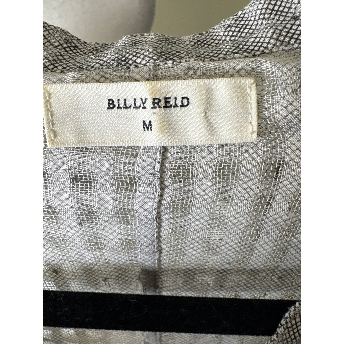 Billy Reid Black and White Dot Print Short Sleeve Shirt Sz M