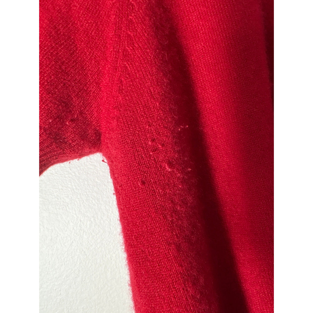 White + Warren Red Cashmere Short Sleeve Sweater Sz XL