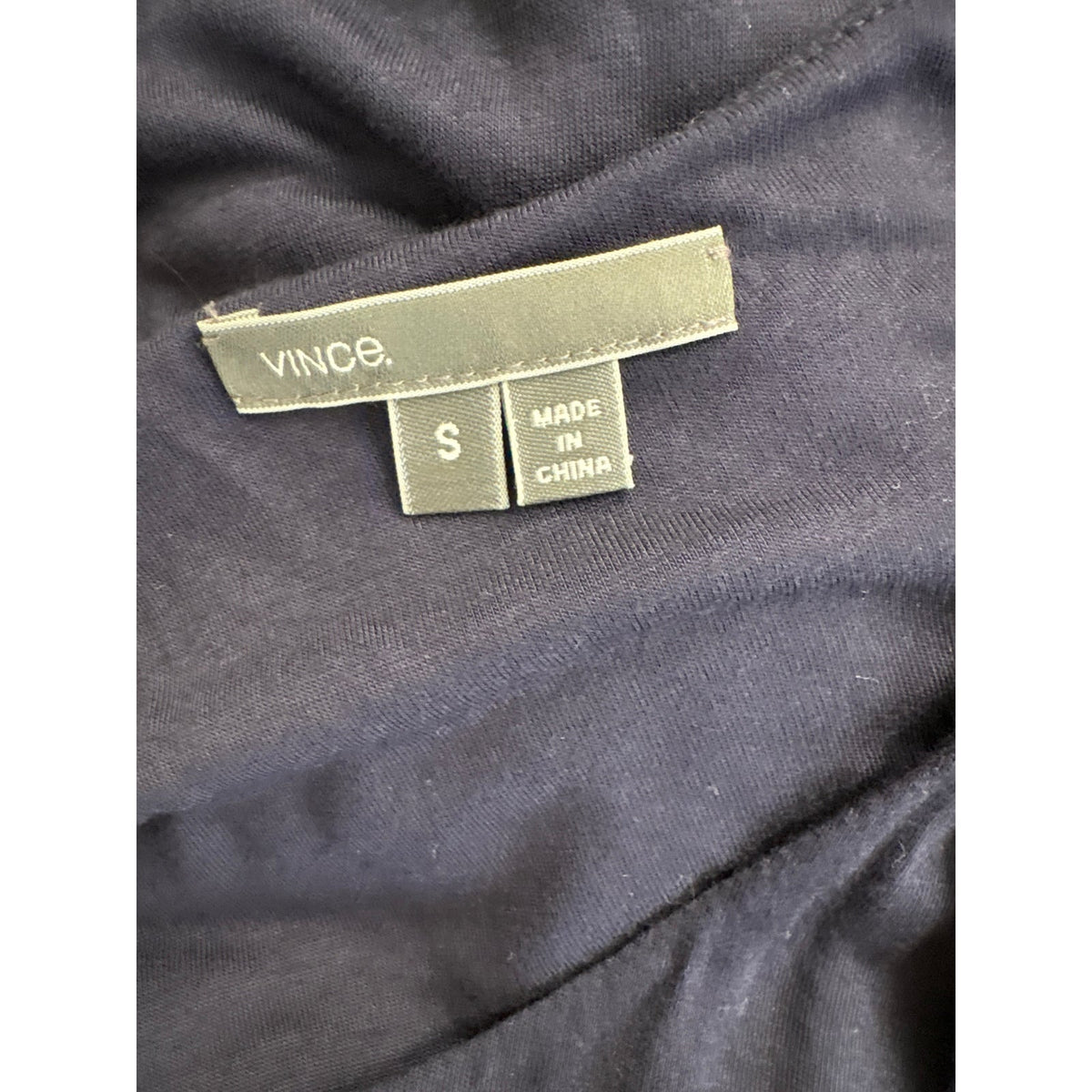 Vince Navy Drape Midi Dress Sz S