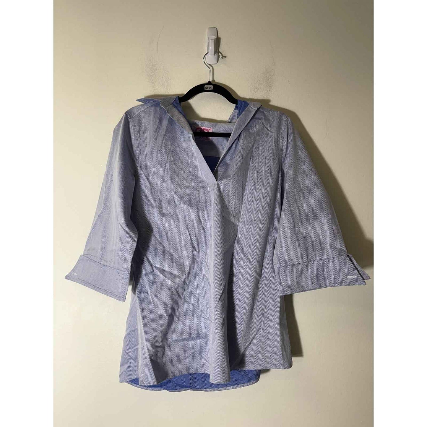 Double R Brand Light Blue Tunic Style Cotton Shirt Sz M