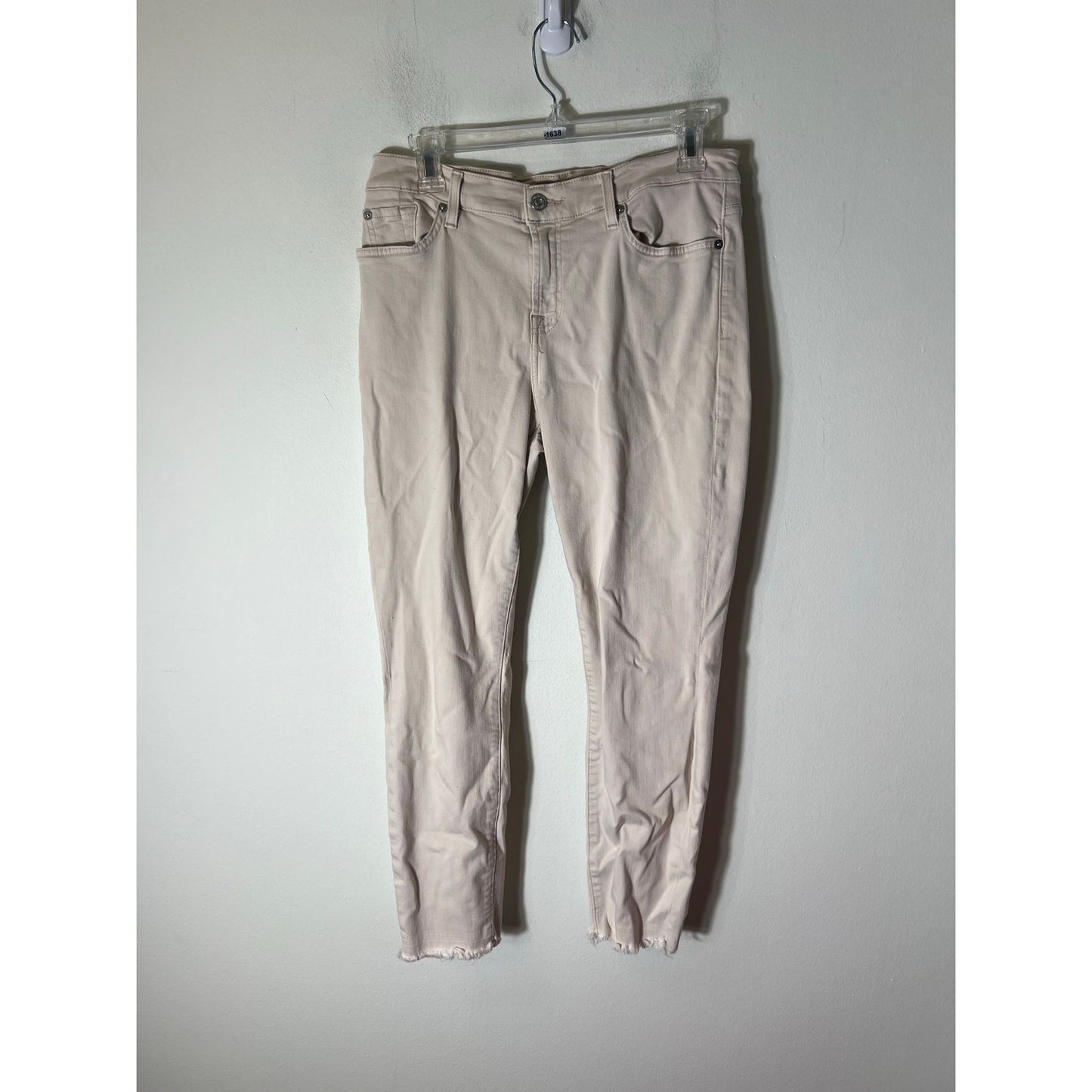 7 For All Mankind Cream Denim Leggings Sz 30
