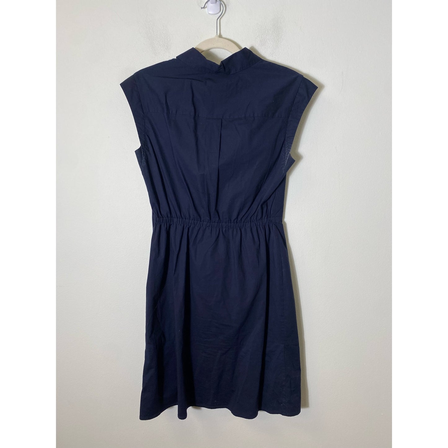Milly Navy Blue Sleeveless Ruched Shirt Top Dress Sz 4
