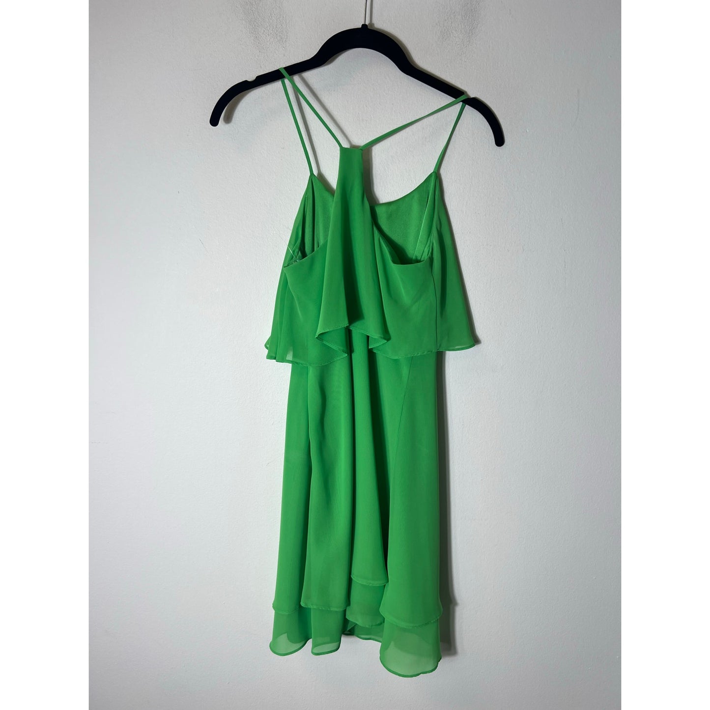 Gianni Bini Green Flowy Spaghetti Strap Mini Dress Sz 0