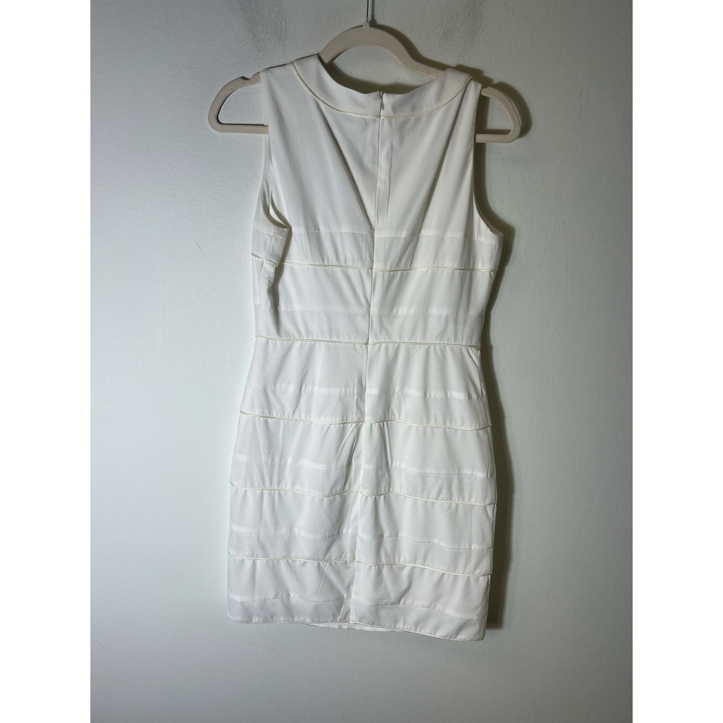 C. Luce White Sheer Sleeveless Mini Dress Sz M