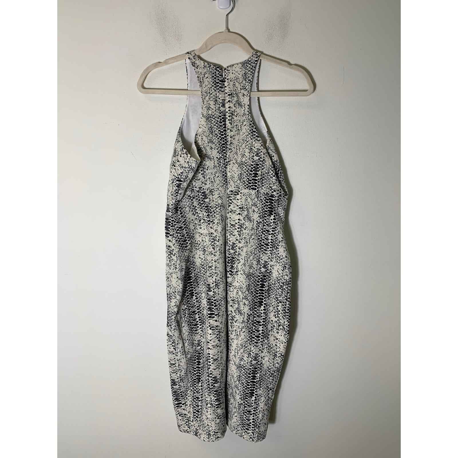 Likely Black White Snake Print Sleeveless Midi Sheath Dress Sz 4