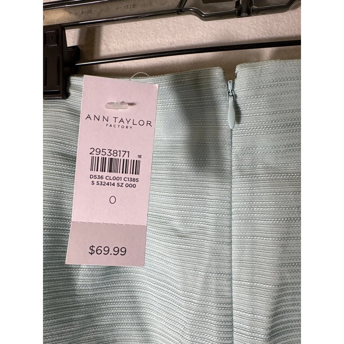 NWT Ann Taylor Sea Foam Green Knee Length Pencil Skirt Sz 0