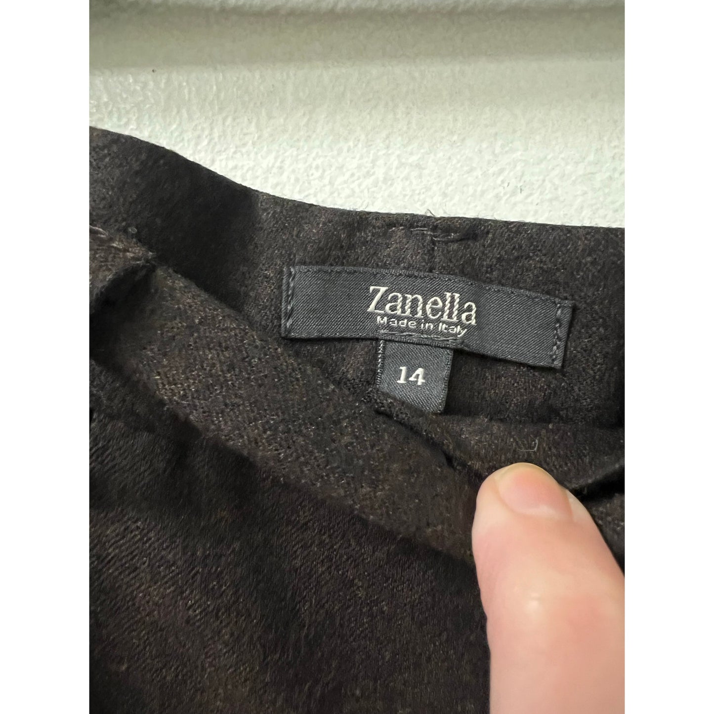 Zanella Brown Slacks Wool Blend Sz 14