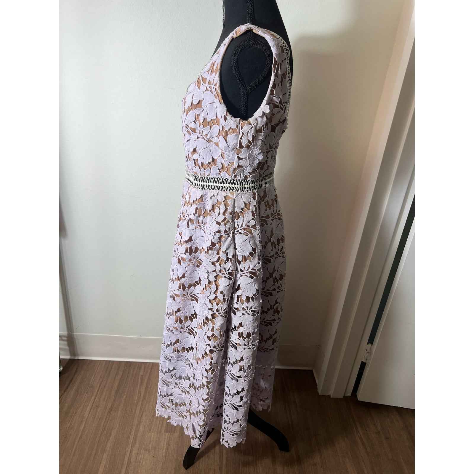 Self-Portrait Purple Lace Midi Dress Sz 10