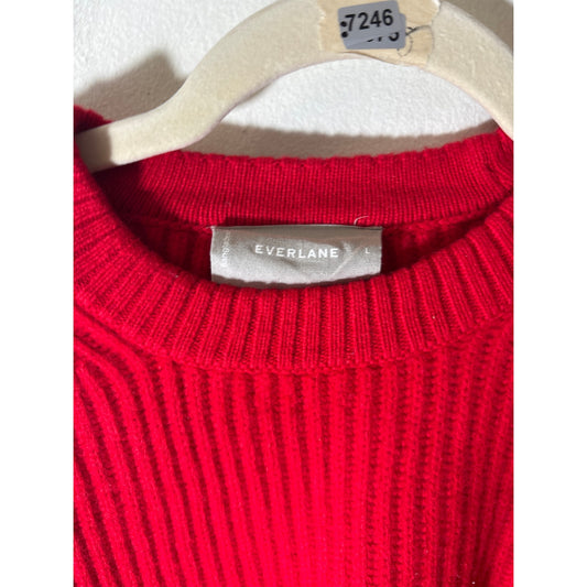 Everlane Red Ribbed Sweater Sz L