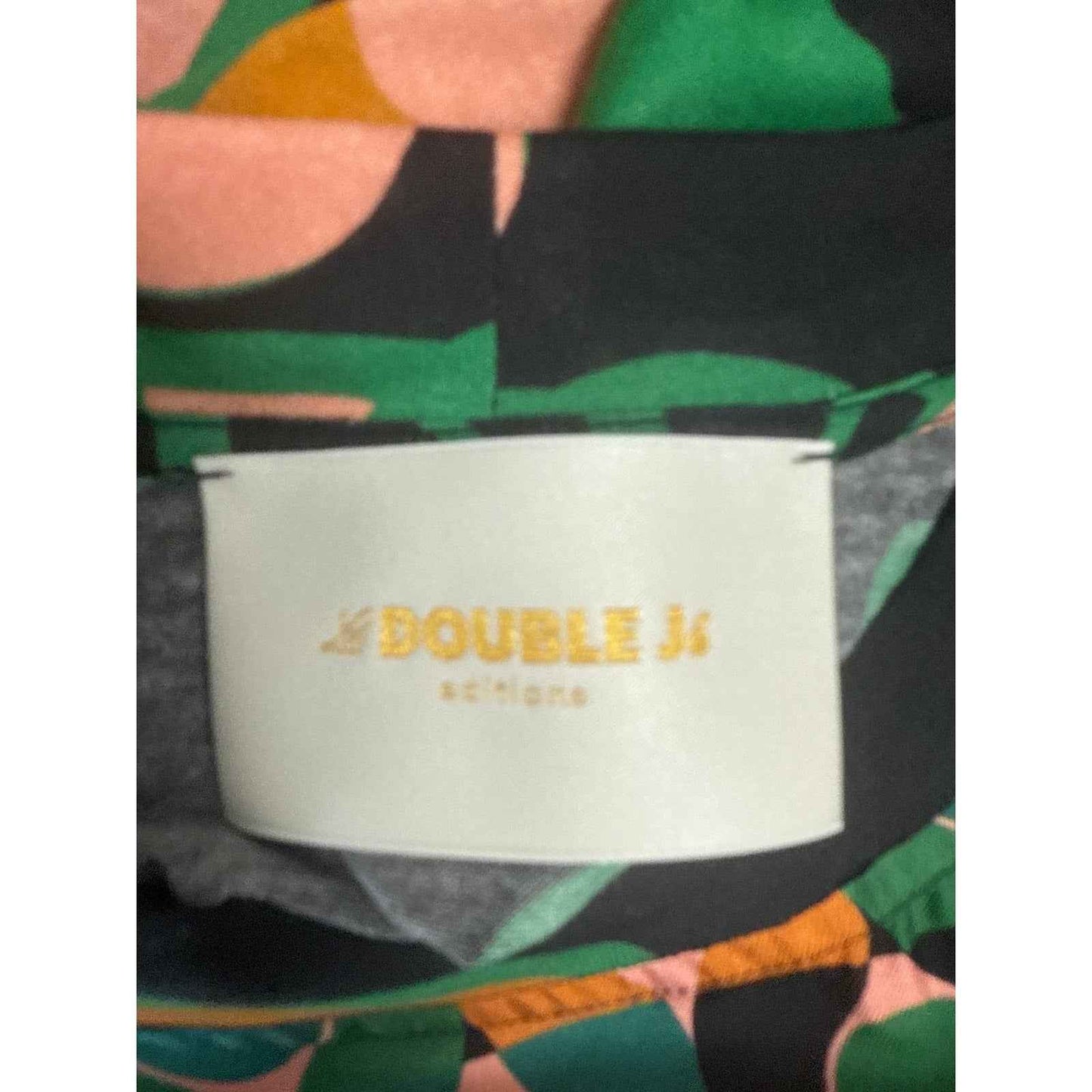 La Double J Silk Pink/Green/Orange Pattern Top Sz S