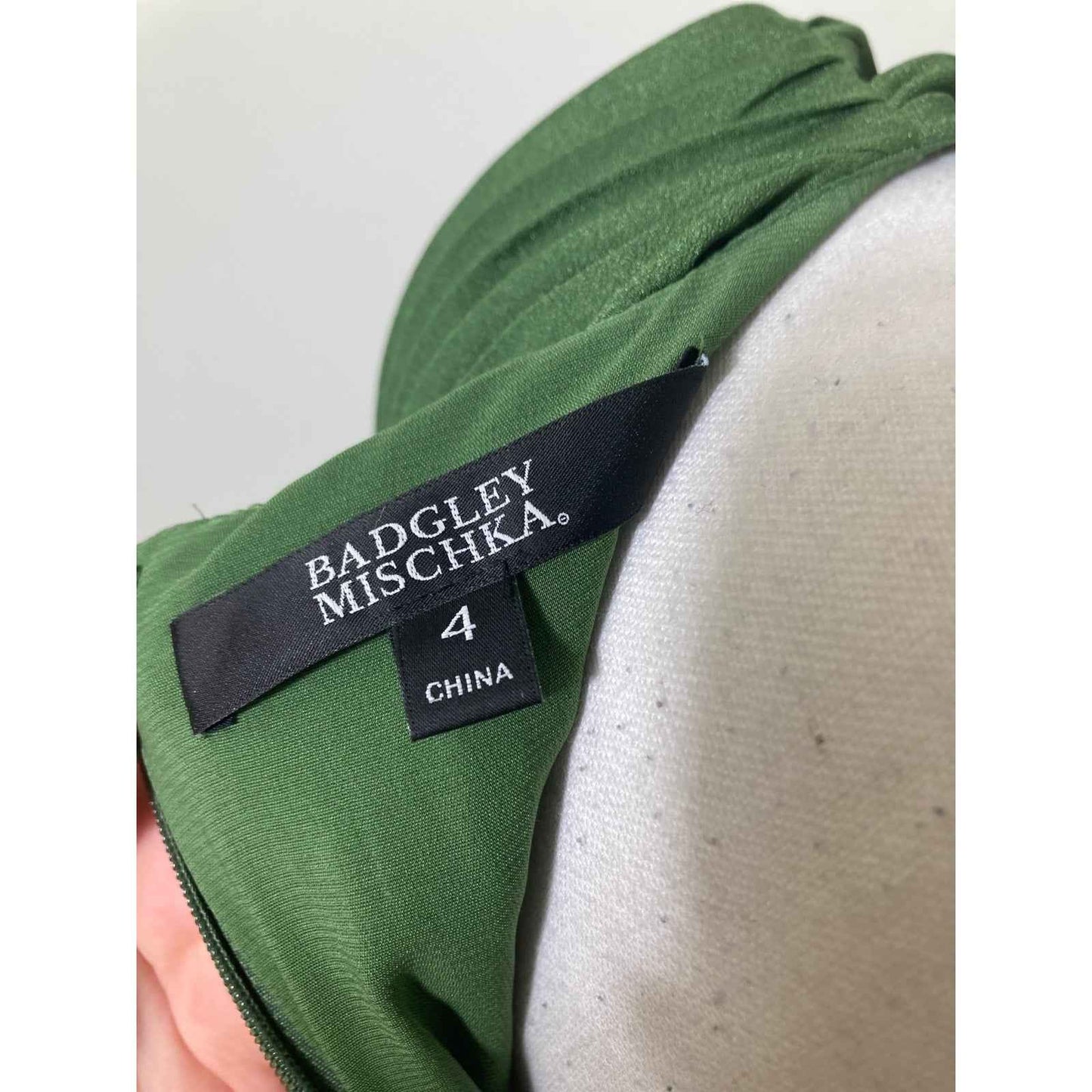 Badgley Mischka Geen Mini Pleated Maxi Dress Sz 4
