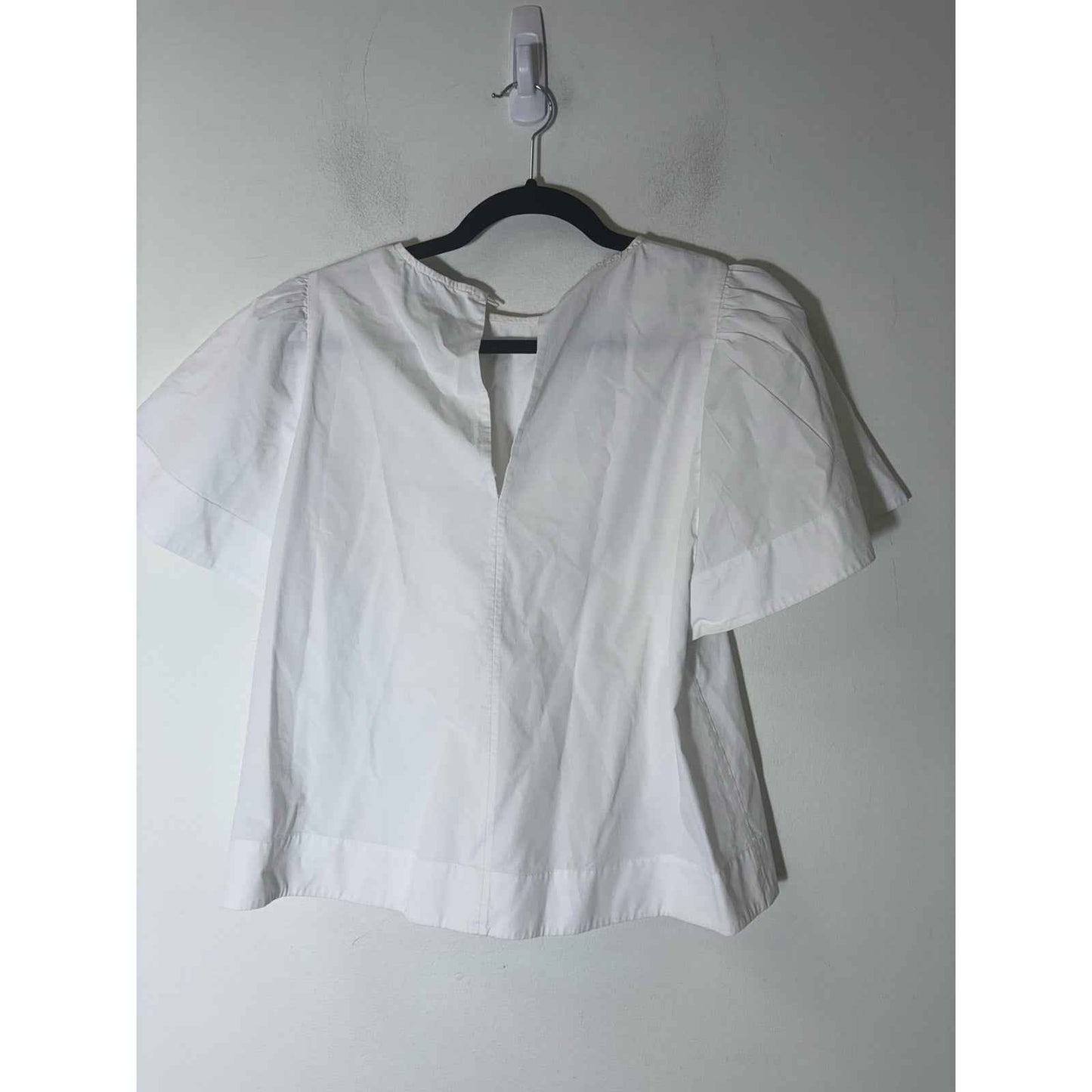 Broome Street Kate Spade White Cotton Blouse with Bell Sleeves Sz XS