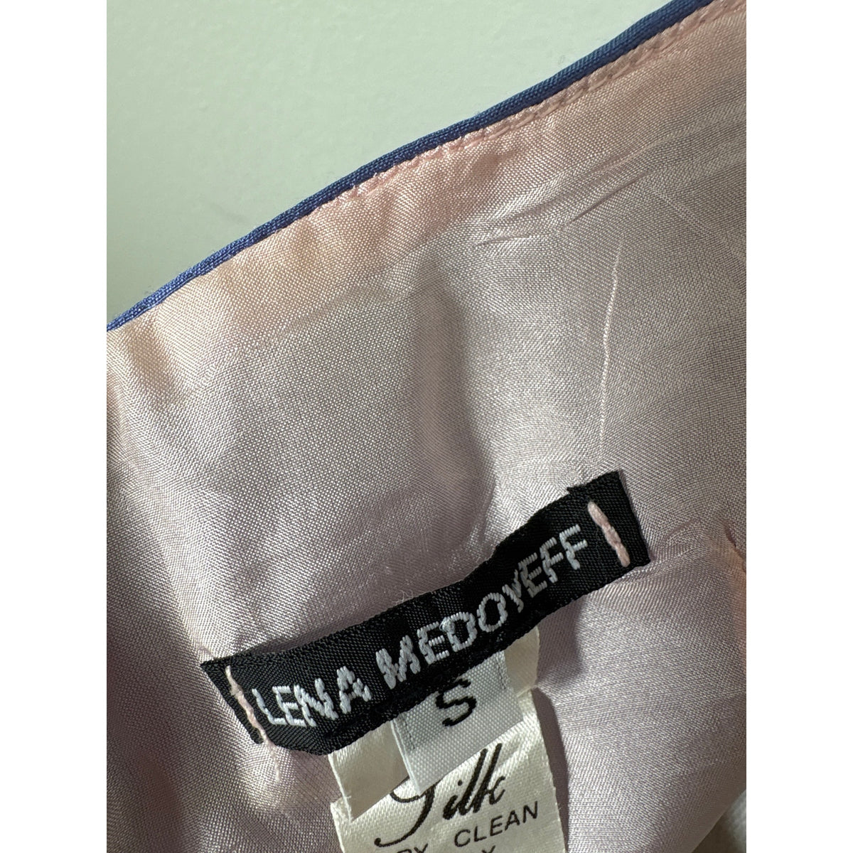 Lena Medoyeff Blue Silk Halter Tie Dress Sz S