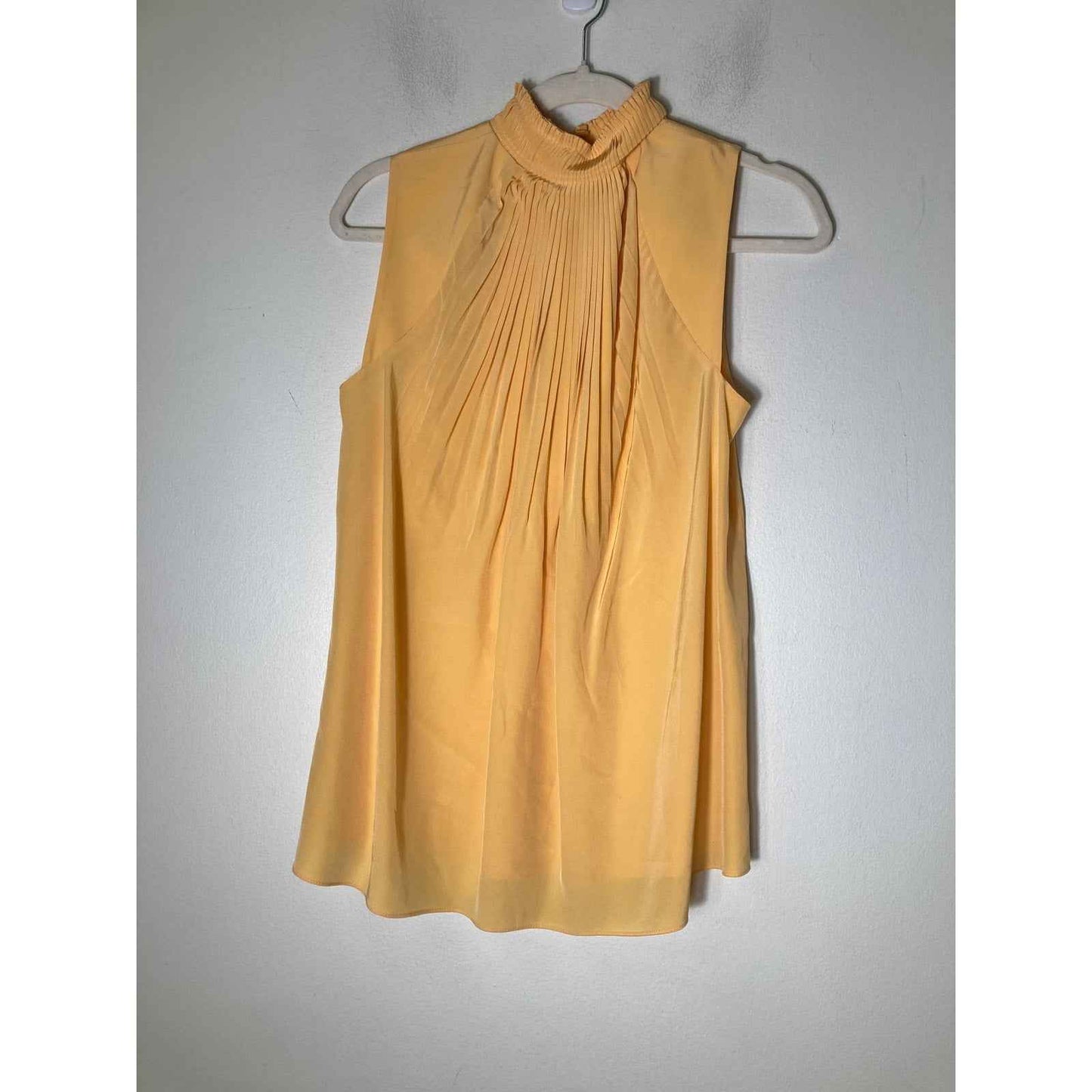 Tibi Tangerine Mini Pleated High Neck Top Sz 0