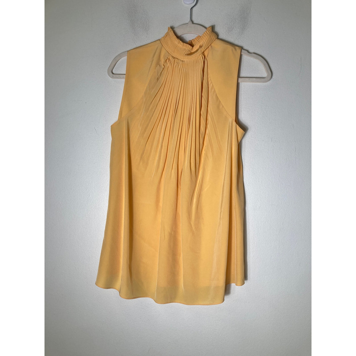 Tibi Tangerine Mini Pleated High Neck Top Sz 0