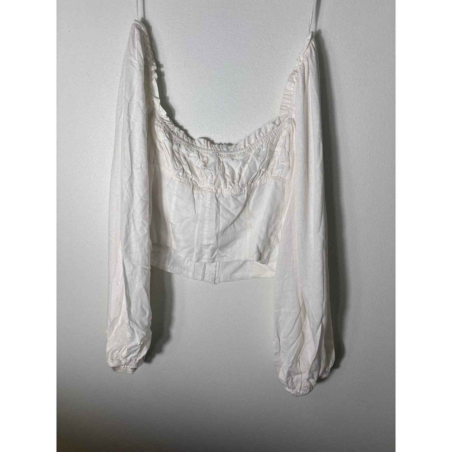 Princess Polly Long Sleeve Off the Shoulder Cropped Top with Underwire Sz 8