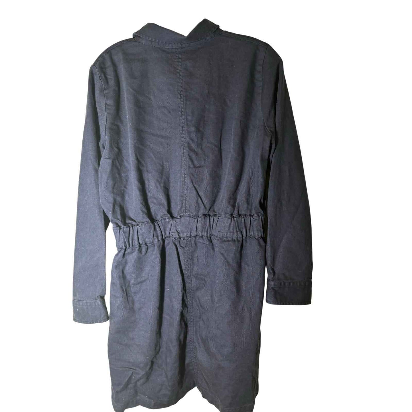 J. Crew Navy Long Sleeve Knee Length Button Up Utility Dress Sz 10