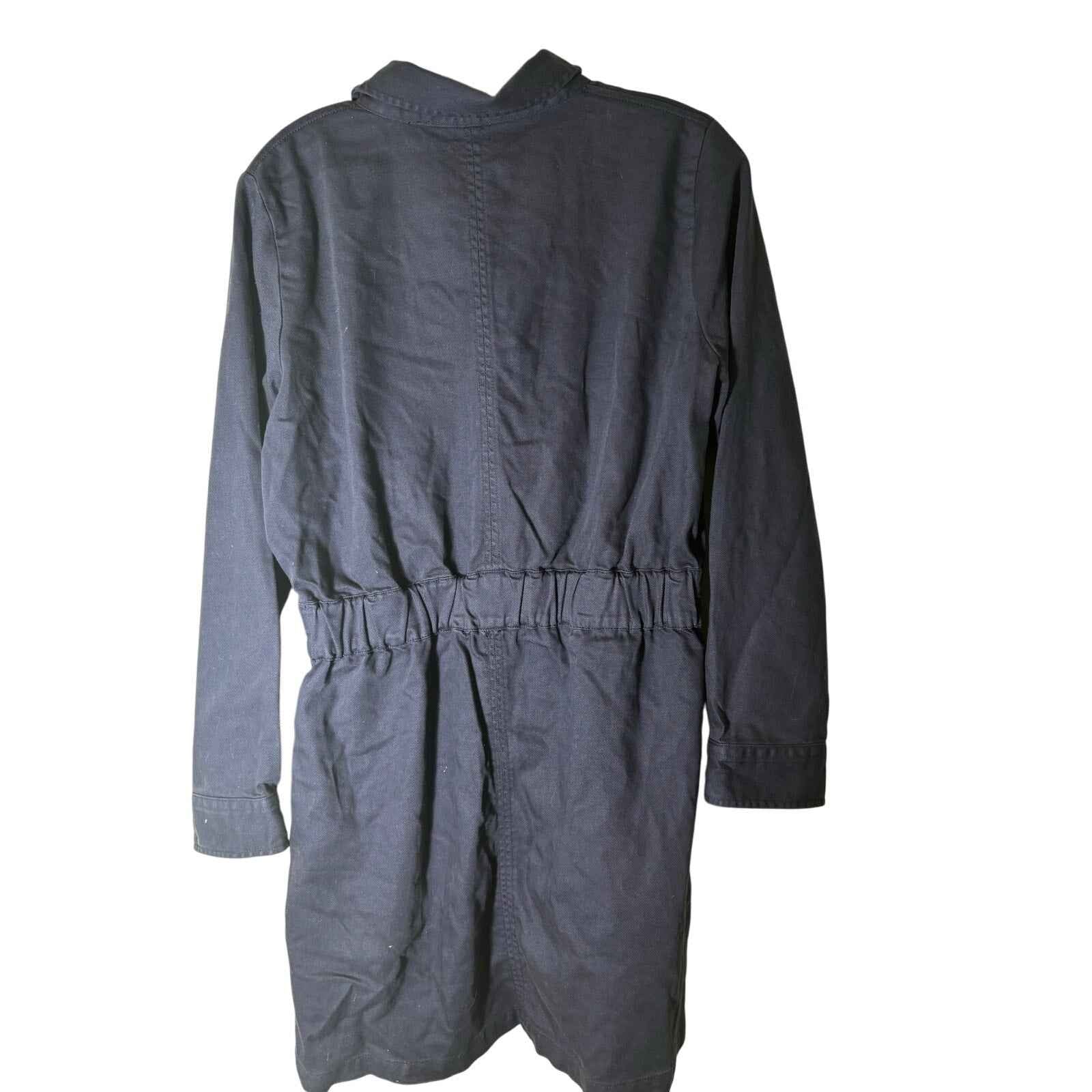 J. Crew Navy Long Sleeve Knee Length Button Up Utility Dress Sz 10