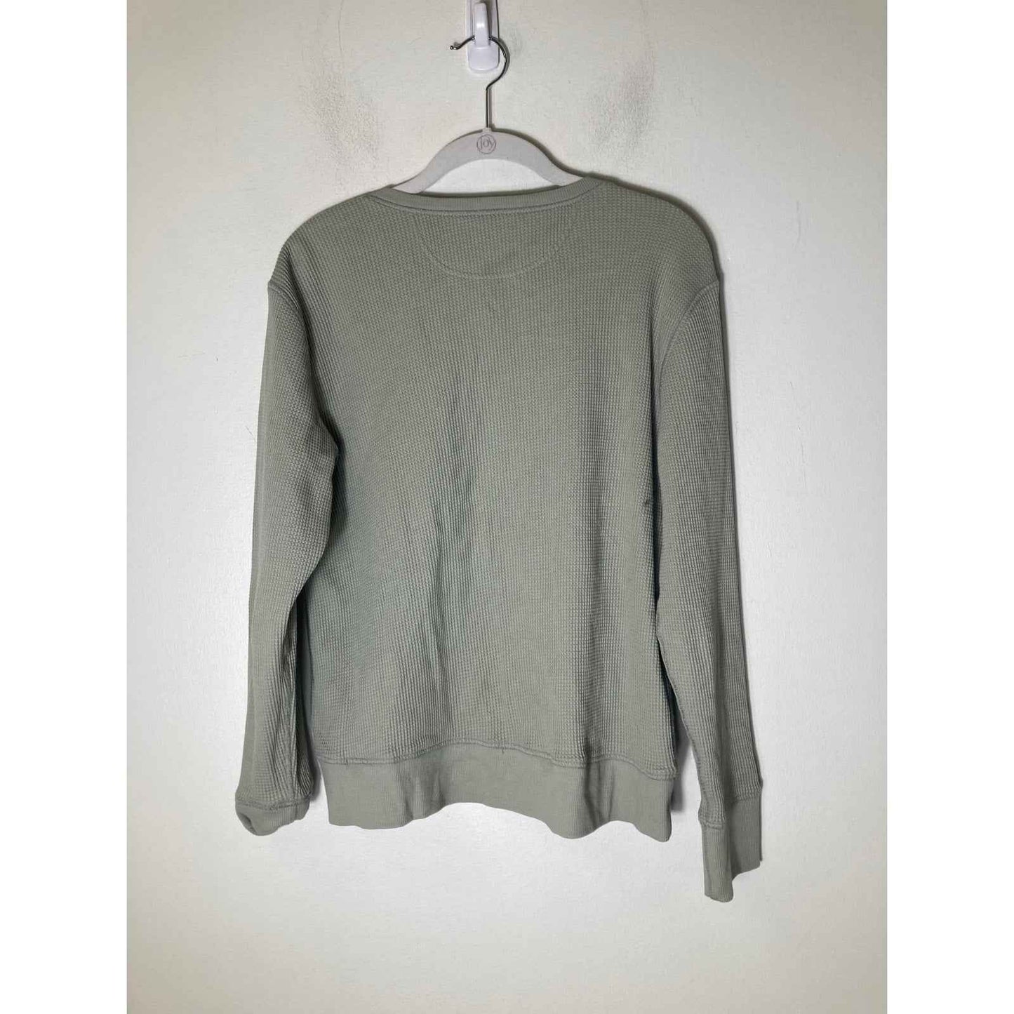 Everlane Sage Green Long Sleeve Waffle Knit Cotton Shirt Sz M