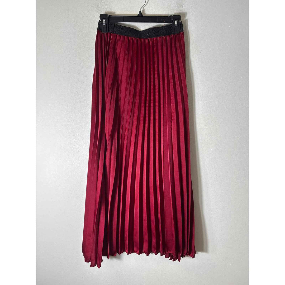 Natacha Red Mini Pleat Midi Skirt Sz S
