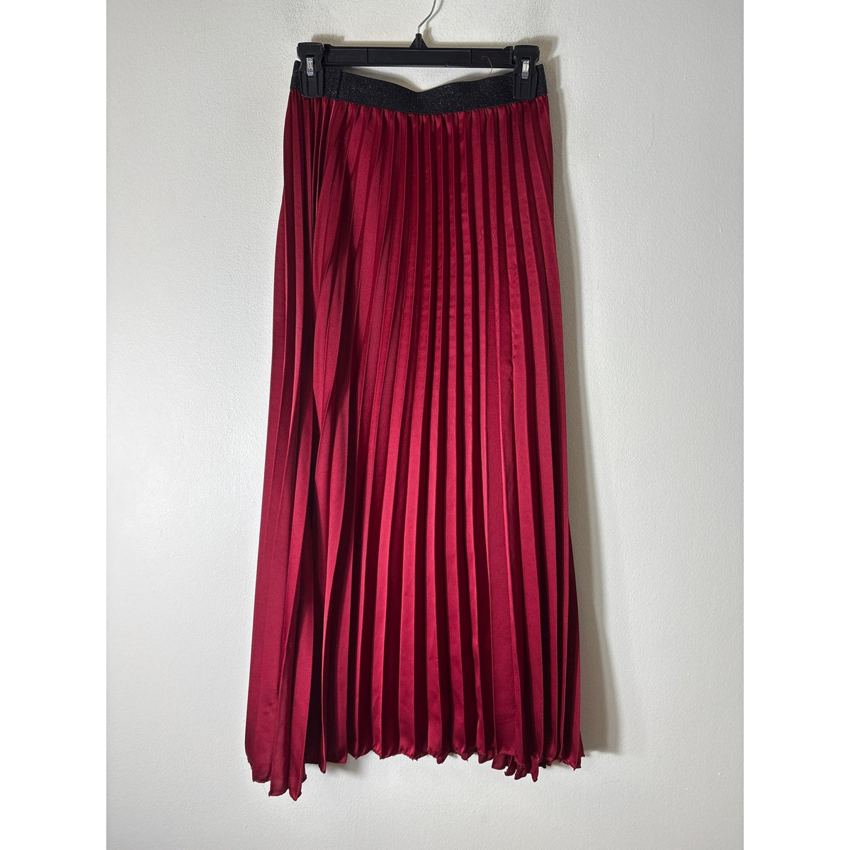 Natacha Red Mini Pleat Midi Skirt Sz S