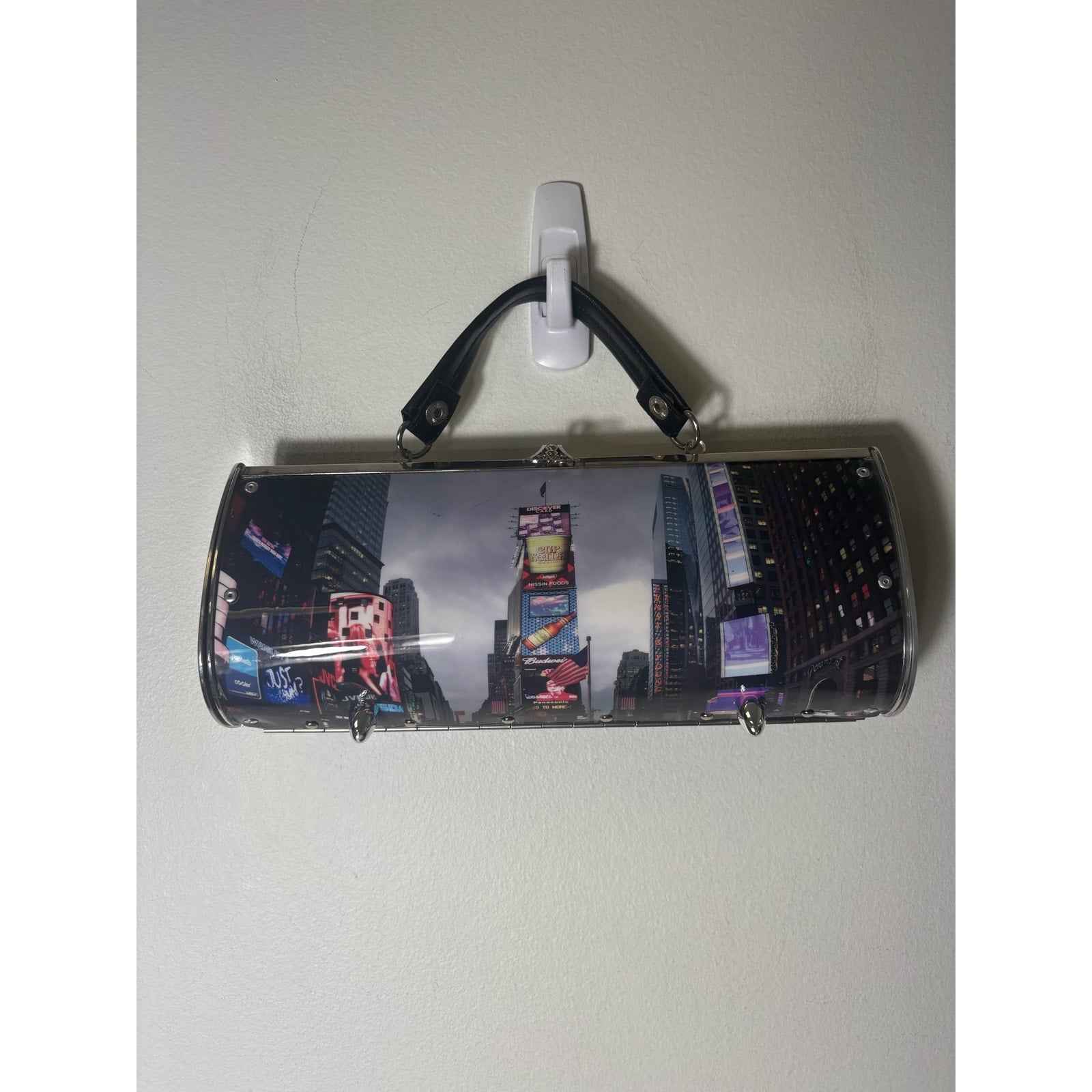Prezzo New York City Times Square Cylinder Hard Clutch Hand Bag