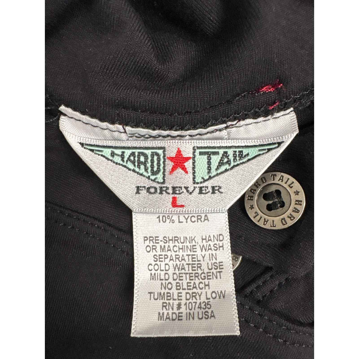 Hard Tail Forever Black Cropped Zip Up Jacket Sz L