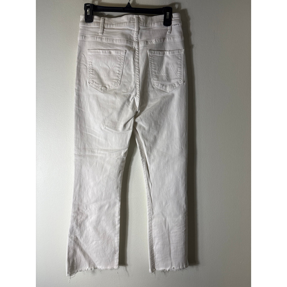 Mother White The Hustler Ankle Fray Denim Sz 28