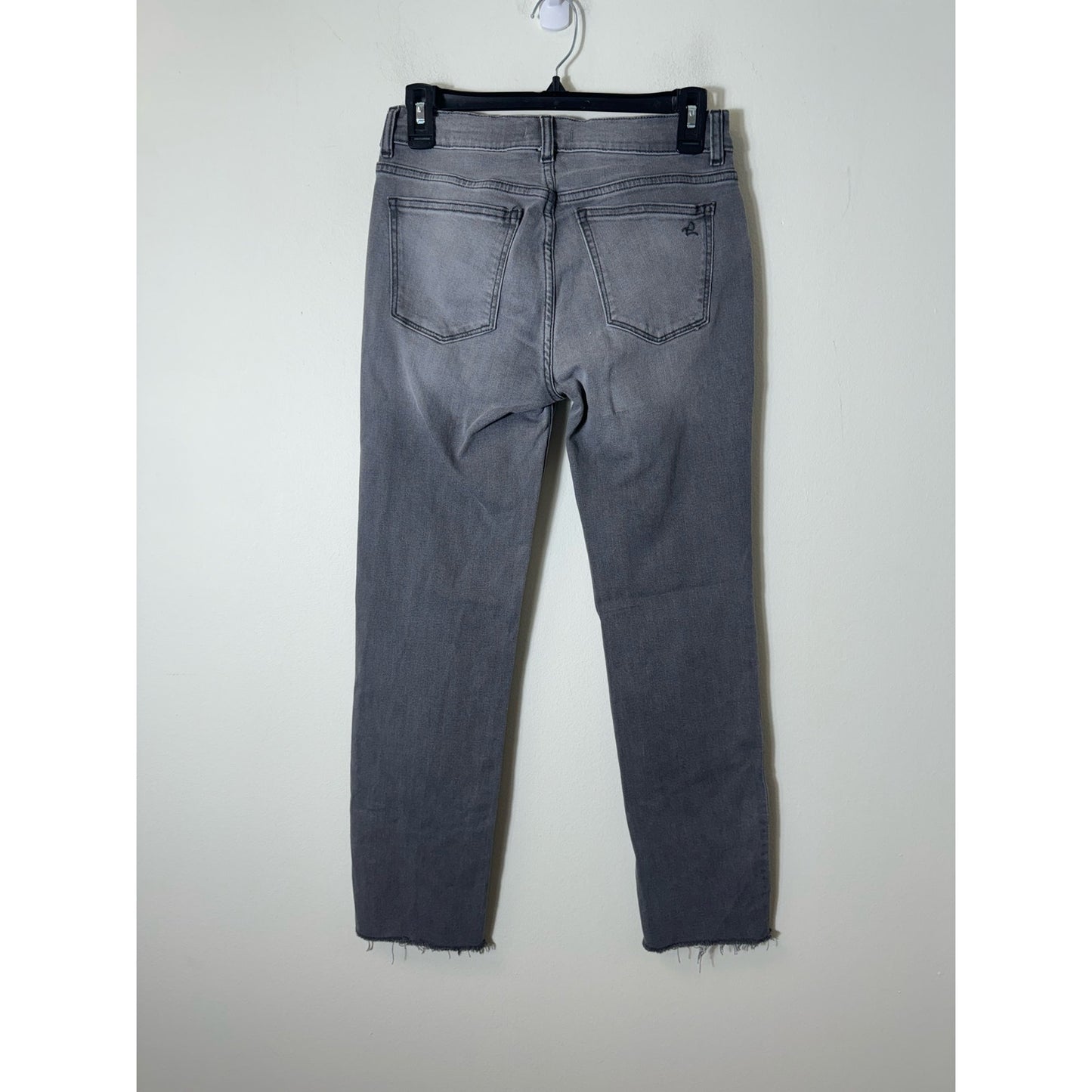 DL1961 Faded Gray Mid-Rise Instasculpt Mara Straight Ankle Jeans Sz 26