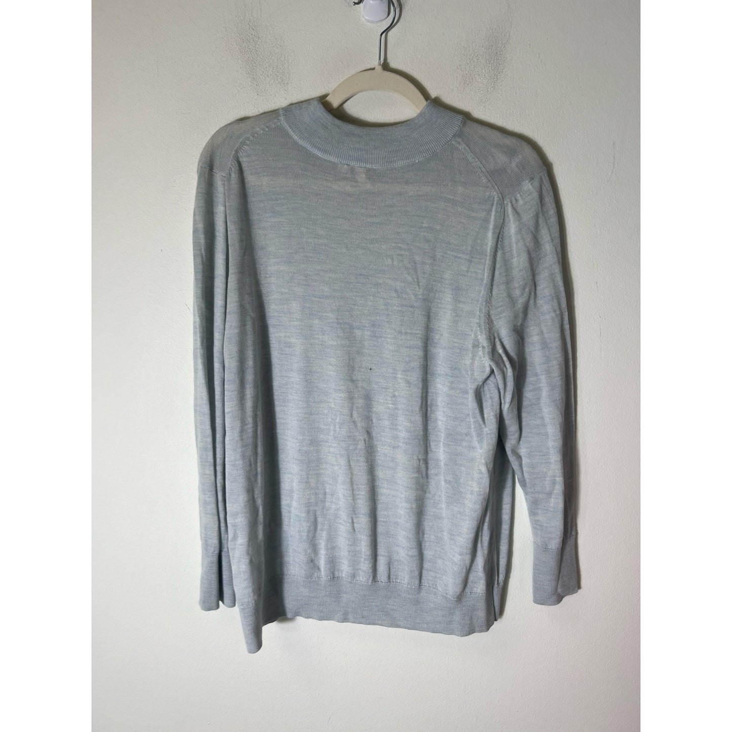 Moth Light Sky Blue Mock Neck Long Sleeve Sweater Sz XL