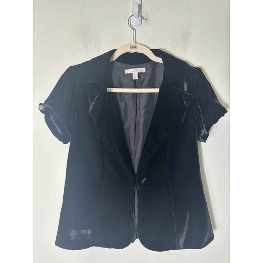 Alice & Trixie Black Velvet Cap Sleeve Jacket Sz L