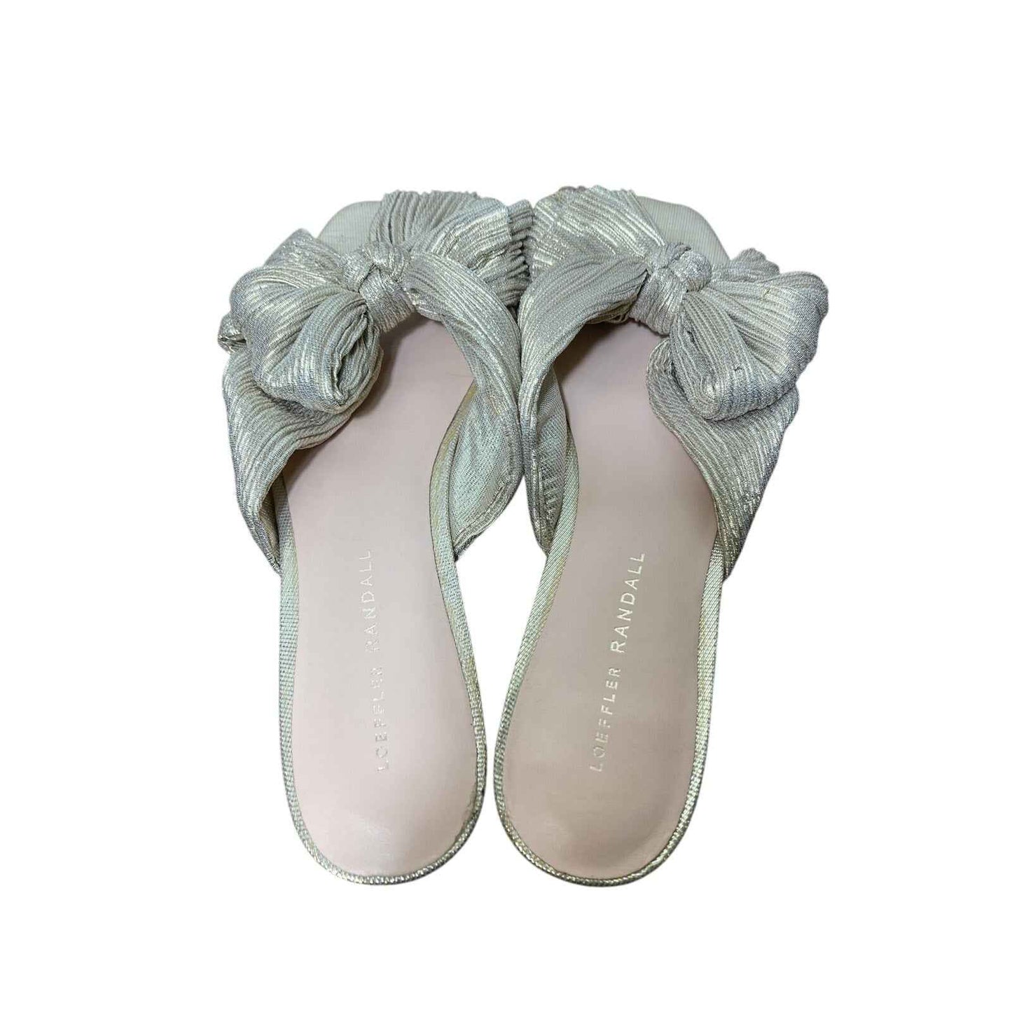 Loeffler Randall Light Gold Bow Slip On Flat Sz 8