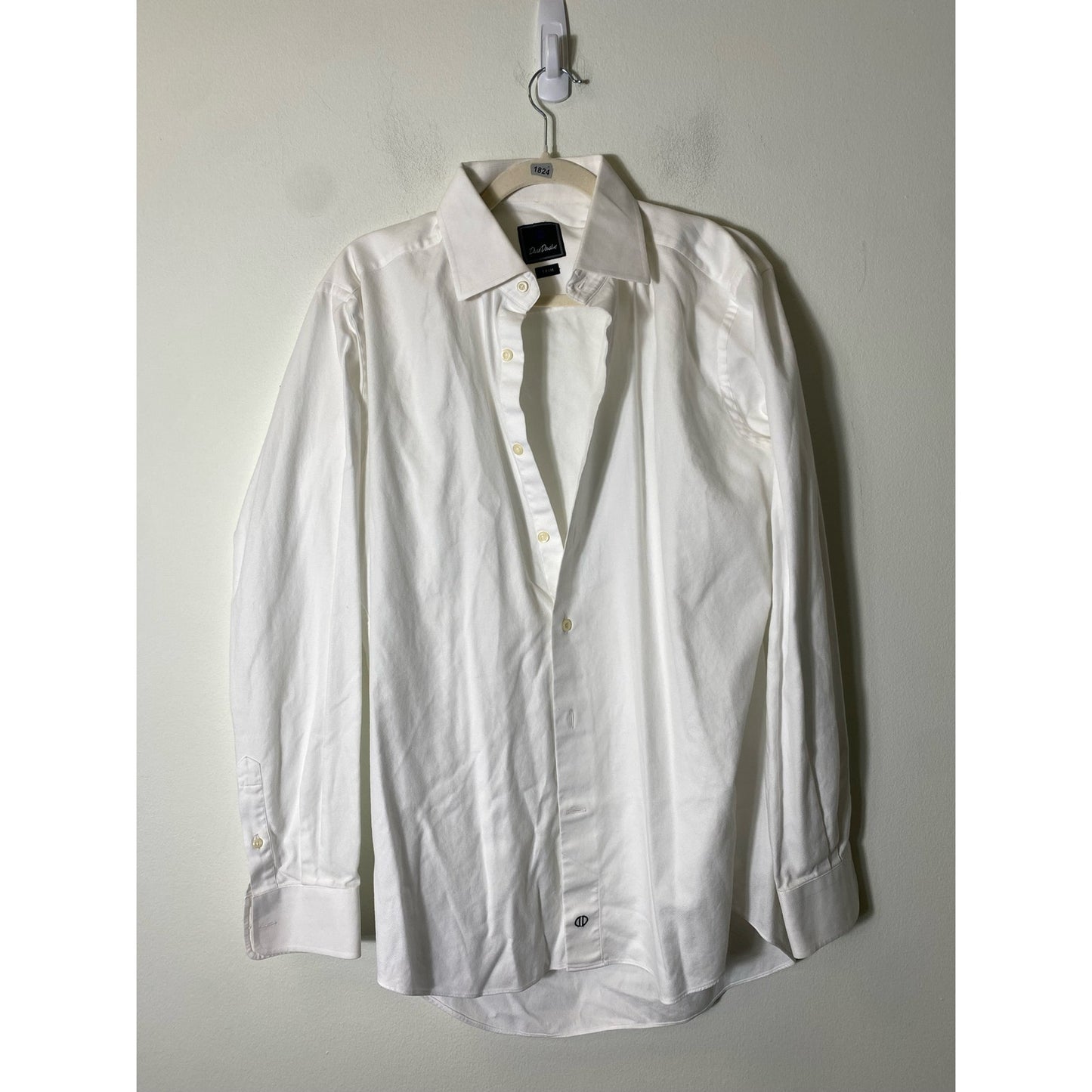 Men's David Donaho White Button Down Dress Shirt Sz 16.5/35/35 Trim