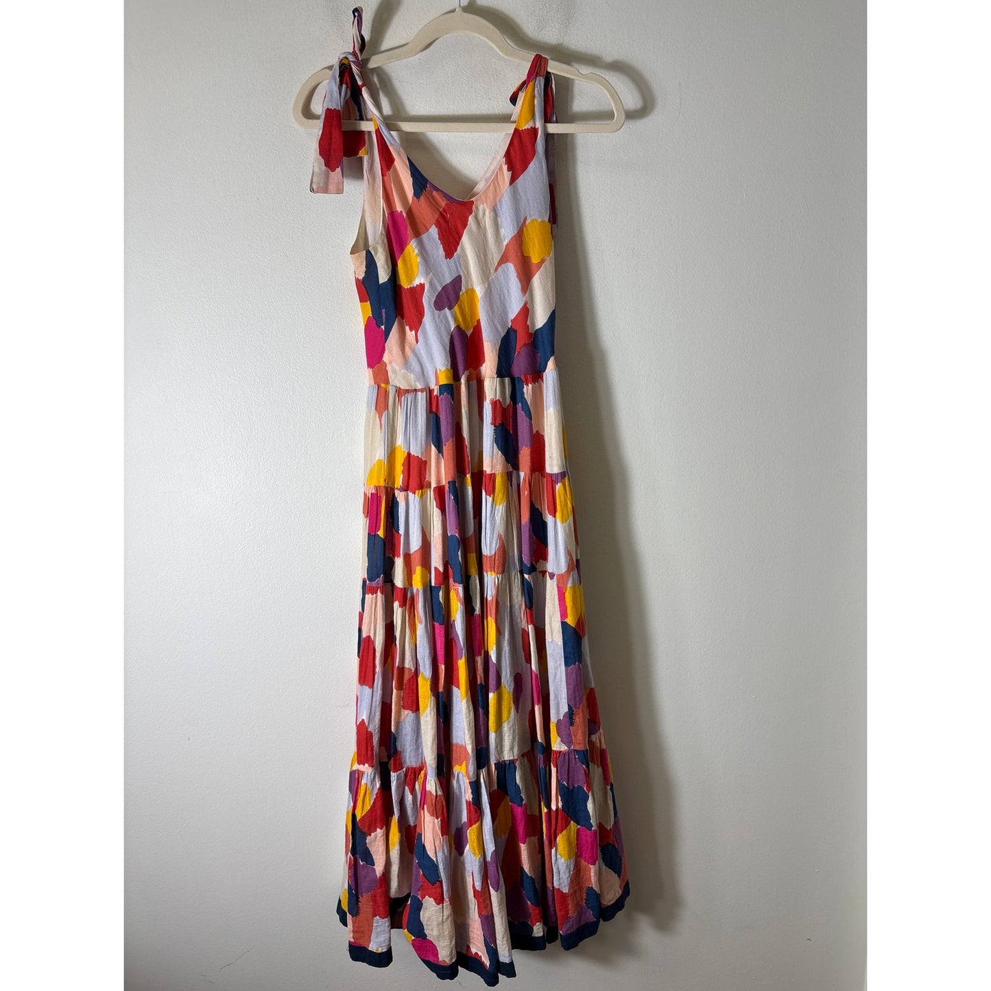 Pants Store Multicolored Sleeveless Tiered Cotton Maxi Dress Sz M