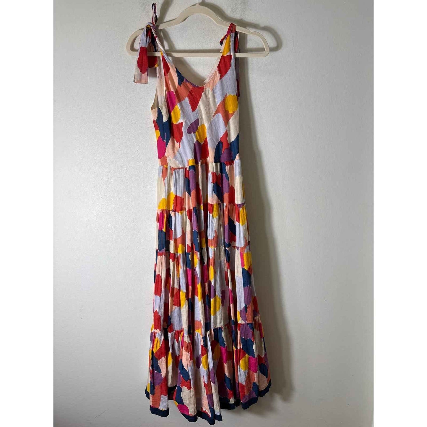 Pants Store Multicolored Sleeveless Tiered Cotton Maxi Dress Sz M