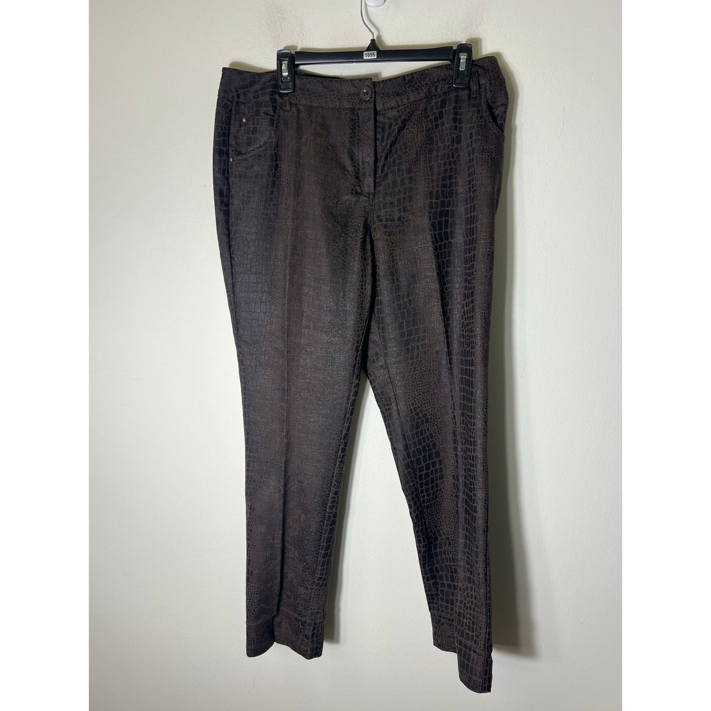 Bamboo Traders Brown Snakeskin Print Jeans Style Pants Sz 14