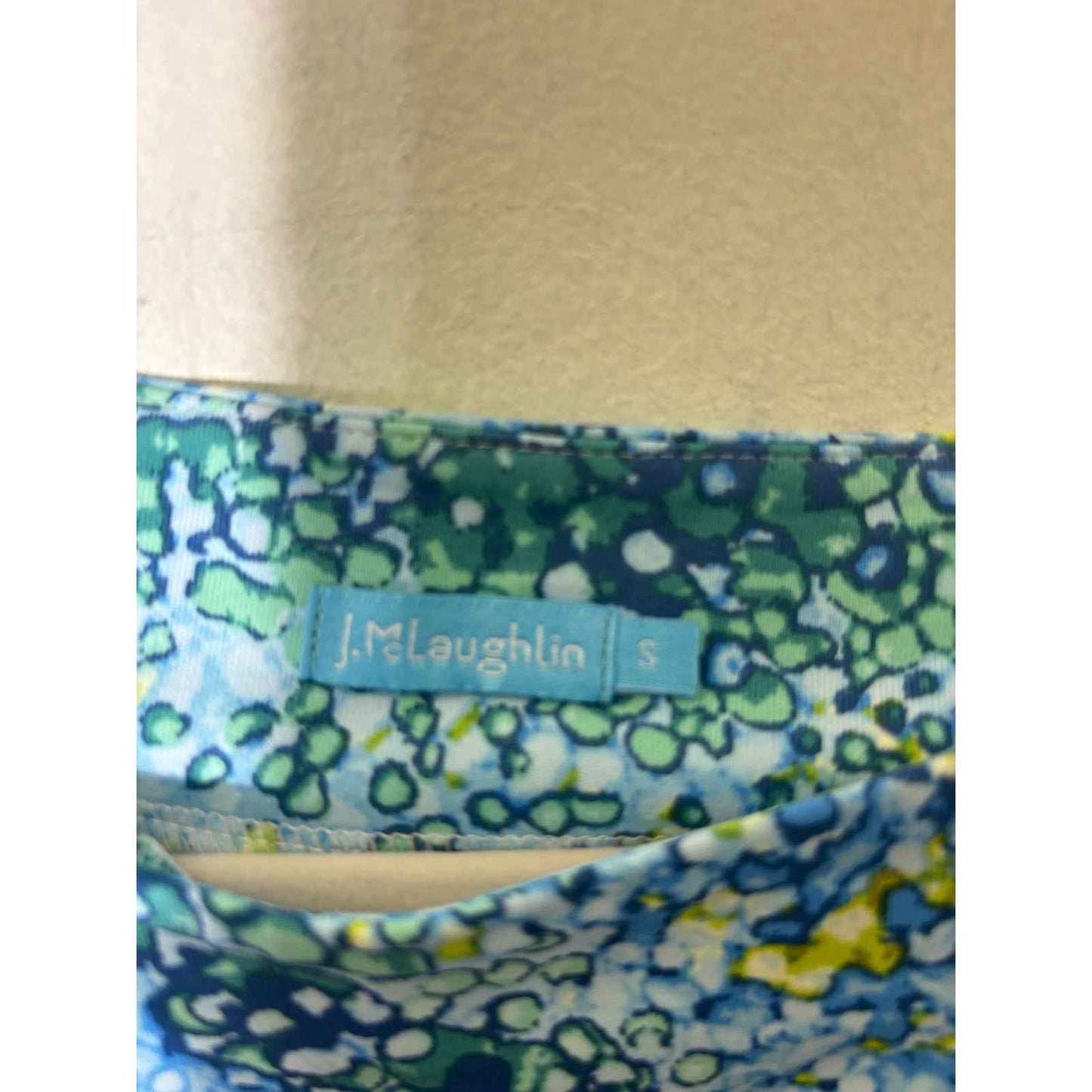 J. McLaughlin Blue and Green Sheeth Dress Sz S