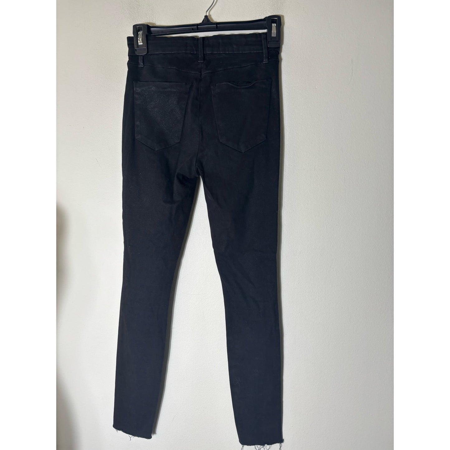 Joes Jeans Black Skinny Fit Frayed Hem Sz 24