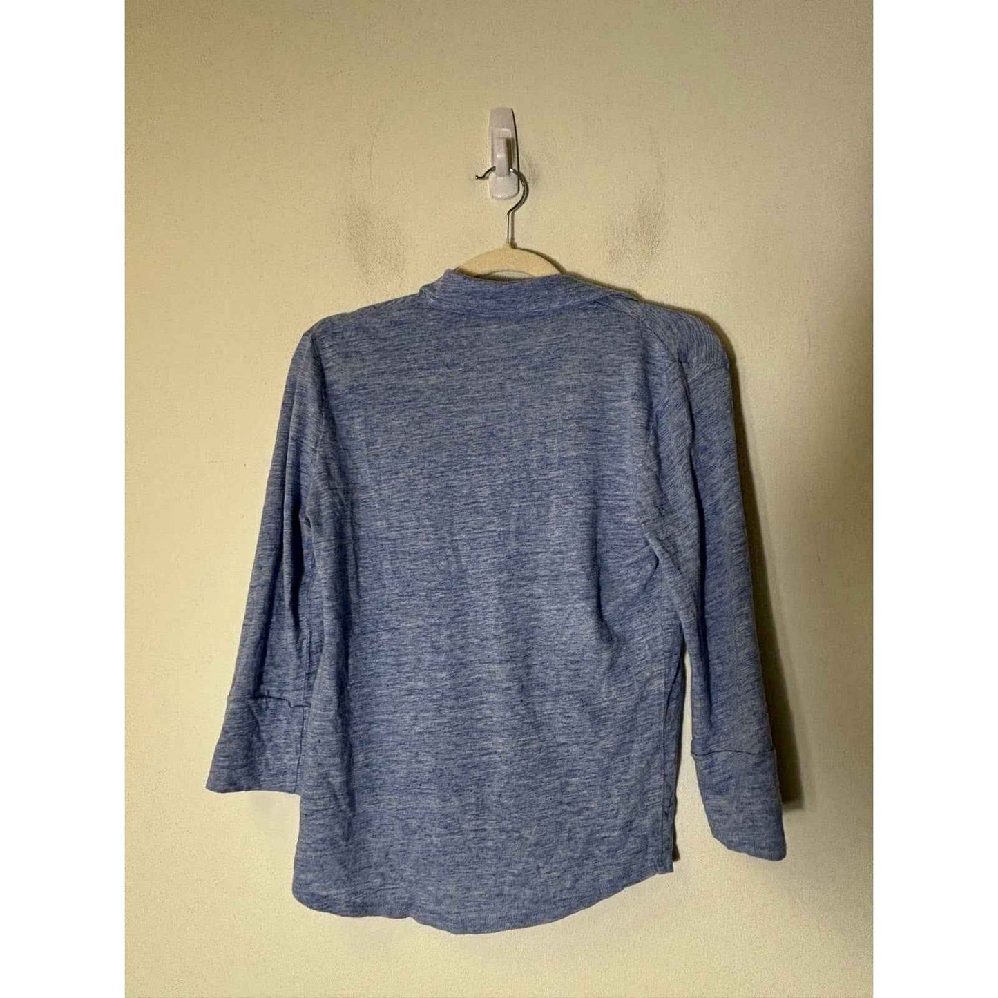 J. McLaughlin Light Blue Long Sleeve V-Neck Linen Blend Button Up Sz XS