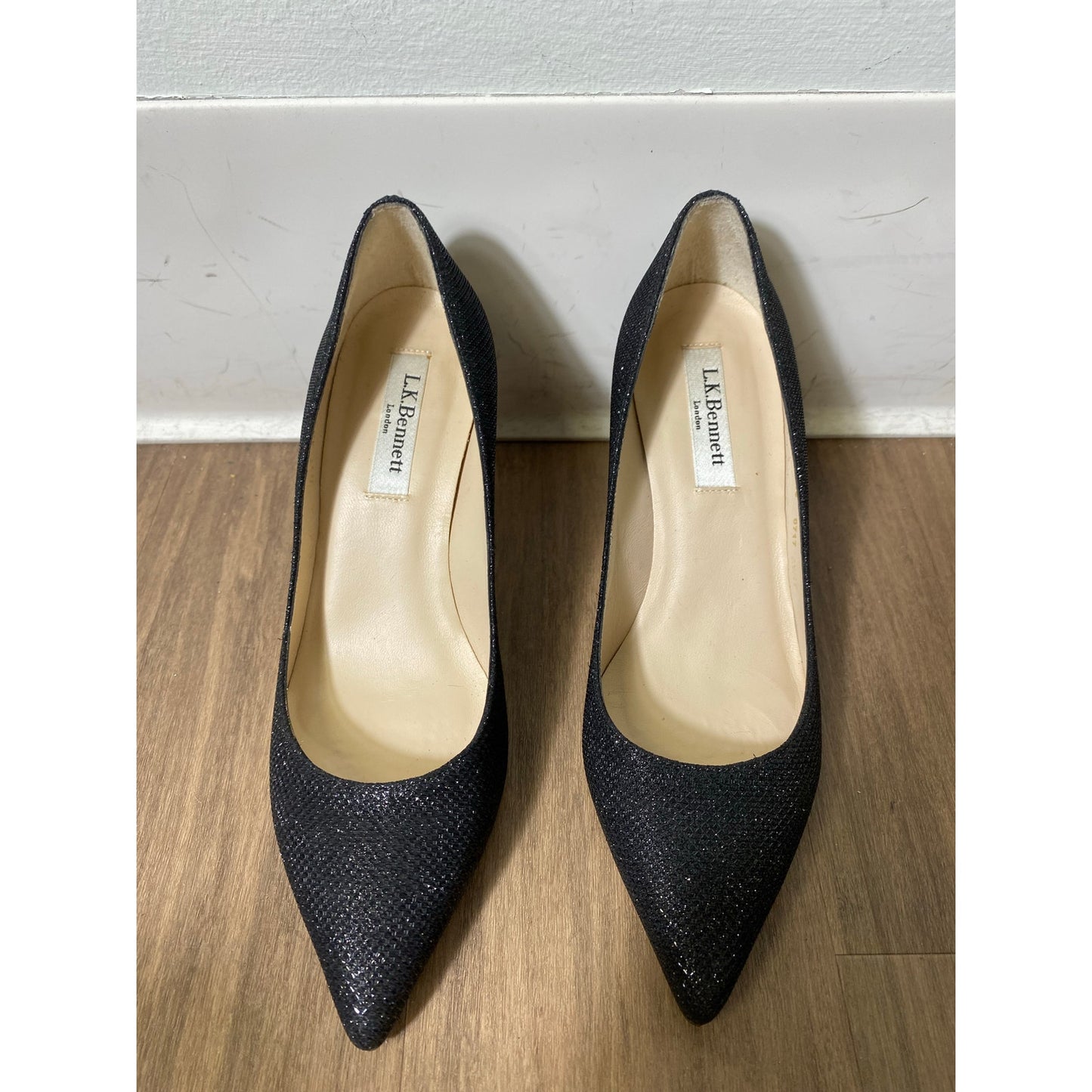 L.K. Bennett Black Shimmery Pumps Sz 36 (5.5)