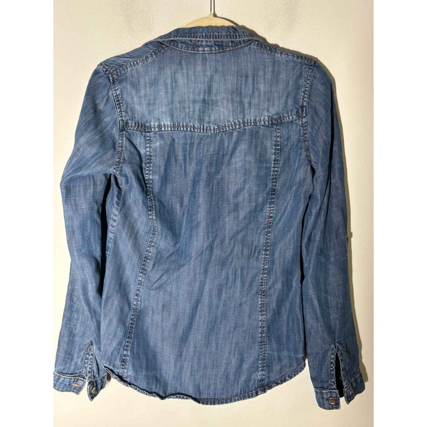 Bella Dahl Chambray Long Sleeve Button Up Shirt Sz S