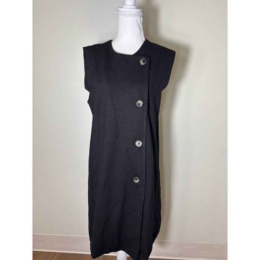 Peal by Lela Rose Black Neck Tie Sleeveless Dress Sz L